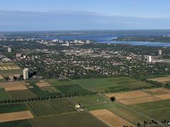 aerial view of Central Experimental Farm in Ottawa from a balloon ride