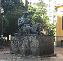 Lateral view of statue Mãe Preta in São Paulo