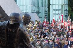 military personnel at the 75th anniversary of the Warsaw Uprising at the Warsaw Uprising Memorial