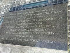 Warsaw Uprising Monument - informational plaque