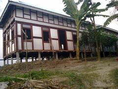 Corrugated iron house in Sreenagar Upazila, Munshiganj