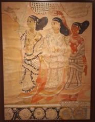 Lepakshi painting of Parvathi with companions