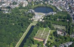 Aerial image of Schloss Benrath from the south