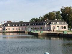 Schloss Benrath East Wing with European Garden Art Museum and gate to Quincunx in Düsseldorf