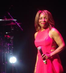 Stephanie Mills performing on stage in Detroit, April 2017