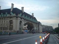 County Hall and the South Bank Lion on a grey September evening