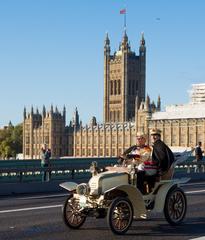 Classic car crossing Westminster Bridge