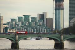 London cityscape with the River Thames and landmarks in view