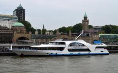 Rundfahrschiff Fantasia docked at Landungsbrücken in St. Pauli