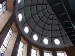 Alte Elbtunnel dome and windows at St. Pauli Landungsbrücken