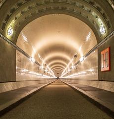 The historic Alter Elbtunnel in Hamburg, Germany