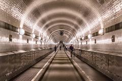 Alter Elbtunnel pedestrian and vehicle tunnel under the River Elbe in Hamburg