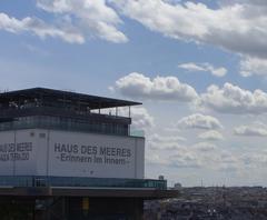 View from the rooftop towards Haus des Meeres in Vienna with Mariahilferstrasse visible