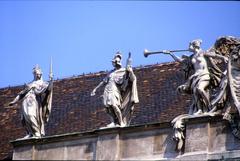 Hofburg palace facade in Vienna with detailed statues