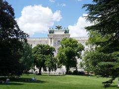 Burggarten view towards Hofburg June 2022