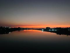 Cable-stayed River Bridge Adajan Surat at night