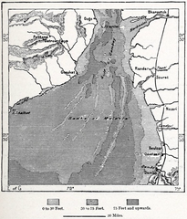 sketch map of the Gulf of Cambay, India, c. 1912