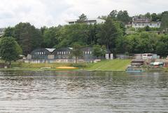 Brno Reservoir shore with lush greenery