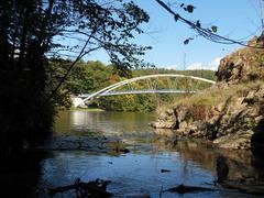 Junction of Veverka stream and Svratka river at Brno Reservoir, Brno, Czech Republic