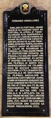 Historical marker for Ferdinand Magellan at Liberty Shrine