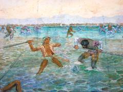 Lapu-Lapu Shrine painting depicting the battle between Lapu-Lapu and Ferdinand Magellan