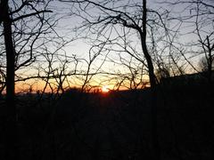 Sunset over the Euganean Hills seen from Albettone near the parish church