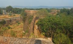 Outer wall and moat of the Ahmednagar Fort