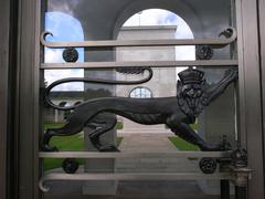 Bronze sculpted emblem from an Air Forces Memorial door.