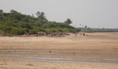 Aksa Beach in Malad, Mumbai with coastline waves and blue sky