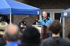 Anchorage mayor Ethan Berkowitz speaks at the March on Alaska event, September 7, 2020