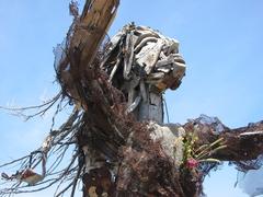 Sculpture of a woman made from scrap metal and wood at Albany Bulb