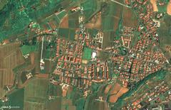 a high-resolution aerial view of Bassano del Grappa, Italy