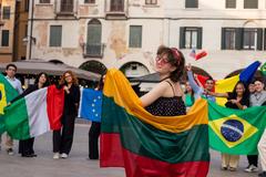 Lithuanian flag at ESummer 2023 in Bassano del Grappa