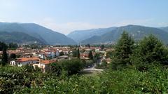 Panoramic view of Bassano del Grappa with the Ponte degli Alpini bridge