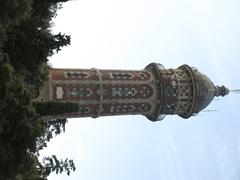 Torre de les Aigües de Dosrius in Barcelona viewed from Tibidabo amusement park