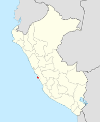 Map showing the location of the archaeological site El Paraiso