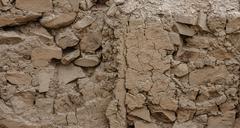 Ancient walls adjacent to the main huaca at Huaca El Paraíso