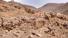 Huaca El Paraíso archaeological site with ancient pyramid structures