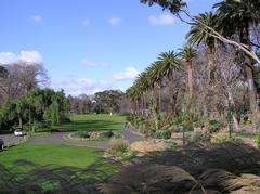 Alexandra Gardens in Melbourne with Yarra River and cityscape