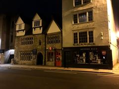 Oxford street view with historical buildings and pedestrians