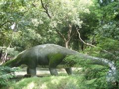 life-size sculpted dinosaur at Kanpur Zoo