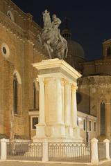 Statue of Bartolomeo Colleoni by Andrea del Verrocchio in front of Basilica dei Santi Giovanni e Paolo in Venice