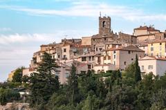 overview of Saint-Jeannet village in France surrounded by lush greenery