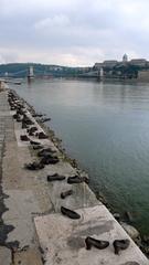 Holocaust Shoe Memorial by the Danube in Budapest, Hungary