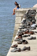 Shoes on the Danube memorial in Budapest