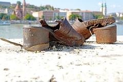 Shoes on the Danube memorial in Budapest