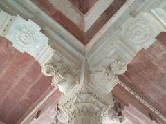 Close-up of an intricate marble pillar