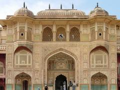 Cityscape of Jaipur featuring historic buildings and urban landscape