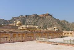 aerial view of Jaipur cityscape with historic buildings and bustling streets