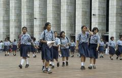 Schoolgirls at the Istiqlal mosque